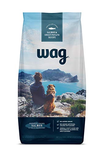 Amazon Brand – Wag Dry Dog Food Salmon & Sweet Potato, Grain Free 24 lb Bag
