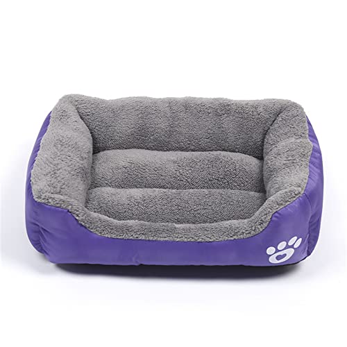 Dog Beds for Small Medium Large Dogs Rectangle Sleeping Pet Bed Washable Dog Bed Purple Size S