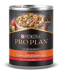 Purina Pro Plan High Protein Dog Food Gravy, Slices in Gravy Beef and Vegetables Entree – (12) 13 oz. Cans