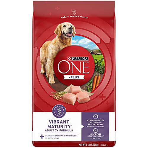 Purina ONE High Protein Dry Senior Dog Food Plus Vibrant Maturity Adult 7 Plus Formula – 8 lb. Bag