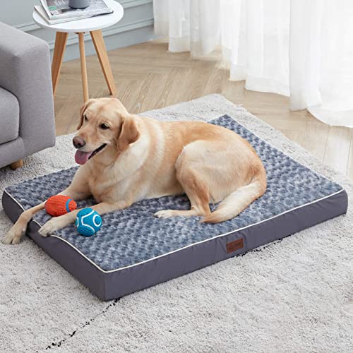 Western Home Large Dog Bed for Large, Jumbo, Medium Dogs, Orthopedic Pet Bed Mattress with Removable Washable Cover, Thick Egg Crate Foam Dog Bed with Non-Slip Bottom