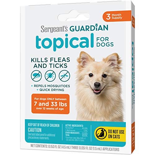 Sergeant’s Guardian Flea & Tick Squeeze On for Dogs 7-33 lbs., 3 Count