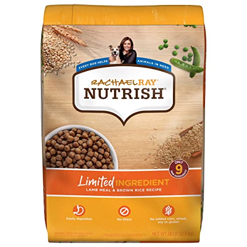 Rachael Ray Nutrish Limited Ingredient Diet Lamb Meal & Brown Rice Recipe, 28 Pounds