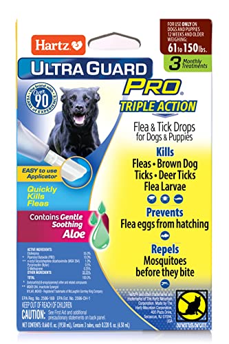 UltraGuard Pro Flea & Tick Topical Treatment for Dogs & Puppies 61-150 lbs, 3 treatments