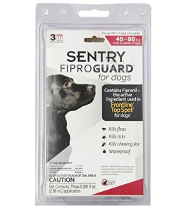 SENTRY PET CARE Fiproguard for Dogs, Flea and Tick Prevention for Dogs (45-88 Pounds), Includes 3 Month Supply of Topical Flea Treatments
