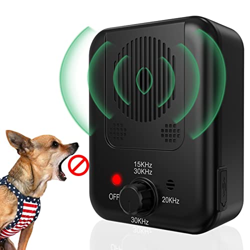 Anti Barking Device, Dog Barking Control Device with 3 Ultrasonic Level Stop Dog Barking Deterrent Tool Up to 33ft Range for Indoor & Outdoor No Barking Deterrent for All Dog Sizes