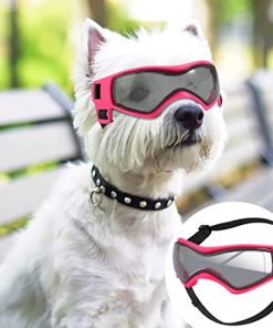 QUMY Dog Goggles UV Protection for Small to Medium Breed Dog, Dog Sunglasses Windproof Anti-Fog Dustproof Snowproof, Puppy Glasses for Outdoor Riding Driving with Comfortable Frame Adjustable Straps