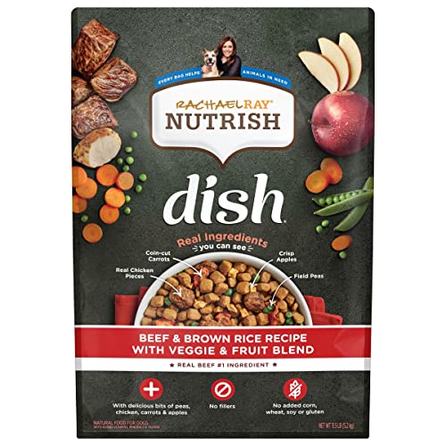 Rachael Ray Nutrish Dish Premium Dry Dog Food, Beef & Brown Rice Recipe with Veggies, Fruit & Chicken, 11.5 Pounds