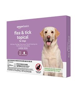 Amazon Basics Flea and Tick Topical Treatment for Large Dogs (45-88 pounds), 3 Count (Previously Solimo)