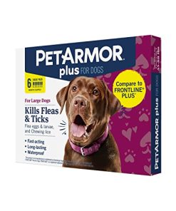 PetArmor Plus Flea and Tick Prevention for Dogs, Dog Flea and Tick Treatment, Waterproof Topical, Fast Acting, Large Dogs (45-88 lbs), 6 Doses
