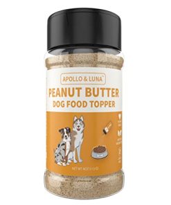 Apollo & Luna Dog Food Topper | Calcium Rich Peanut Butter Flavor Dog Food Topper for Picky Eaters | Dog Gravy Topper for Dry Food | Easy Serve Kibble Seasoning | Human Grade, Grain Free | 4.0oz