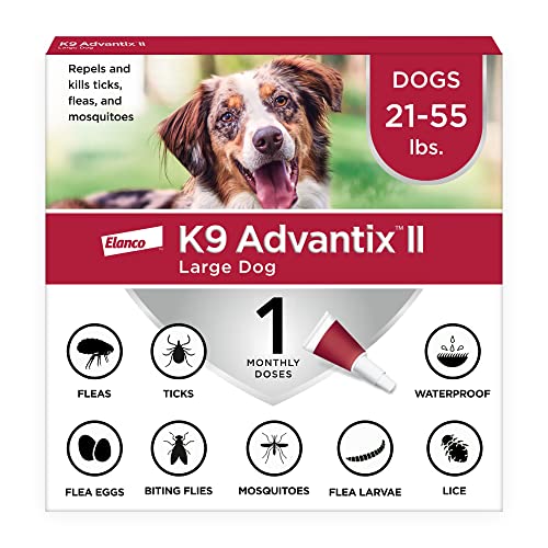 K9 Advantix II Large Dog Vet-Recommended Flea, Tick & Mosquito Treatment & Prevention | Dogs 21-55 lbs. | 1-Mo Supply