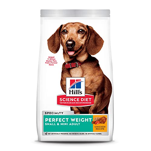Hill’s Science Diet Dry Dog Food, Adult, Perfect Weight for Healthy Weight & Weight Management, Small & Mini Breeds, Chicken Recipe, 4 lb. Bag