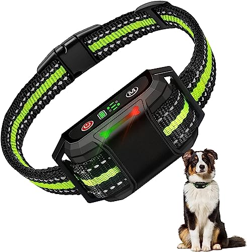 Dog Bark Collar, Anti Bark Collar for Large Medium Small Dogs, Rechargeable Automatic Bark Collar with Beep Vibration and Optional Shock, IP67 Waterproof No Bark Collar with 5 Adjustable Sensitivity