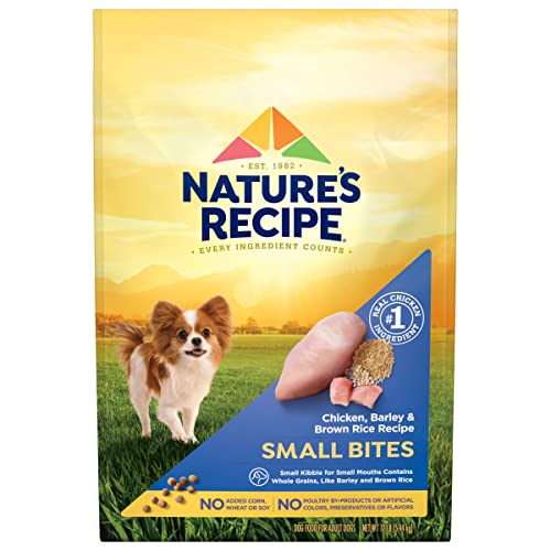 Nature′s Recipe Small Breed Dry Dog Food, Small Bites Chicken, Barley & Brown Rice Recipe, 12 lb. Bag