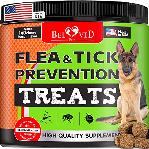 Beloved Pets Flea and Tick Prevention Chewable Pills for Dogs – Revolution Oral Flea Treatment for Pets – Pest Control & Natural Defense – Chewables Small Tablets Made in USA… (Bacon)