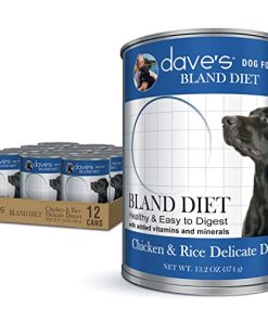 Dave’s Pet Food Chicken and Rice Delicate Canned Dog Food, Restricted Bland Diet Wet Dog Food for Sensitive Stomachs, 13.2oz Cans, (Pack of 12), Made in The USA
