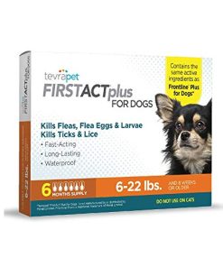 TevraPet FirstAct Plus Flea and Tick Prevention for Small Dogs 6-22 lbs, 6 Monthly Doses, Topical Drops