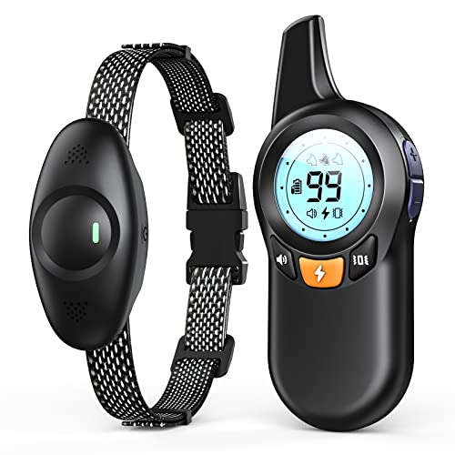 JSCLYAN Waterproof Dog Shock Collar for Medium, Large Dogs, Easy-to-use Dog Training Collar with Remote, Rechargeable Electronic Corrective Collar with Beep, Vibration, Shock, Support 3 Dogs Training