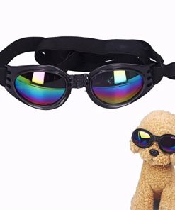 Pssopp Pet Goggles for Dog, Dog Sunglasses Waterproof Windproof Foldable Puppy Goggles UV Protection Sun Glasses for Medium and Large Dogs Sunglasses