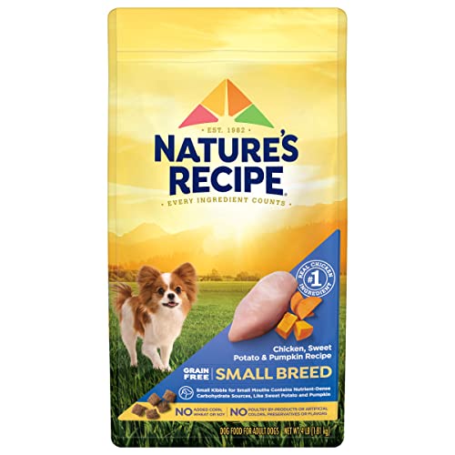 Nature′s Recipe Dry Dog Food, Grain Free Small Breed Chicken, Sweet Potato & Pumpkin Recipe, 4 lb. Bag
