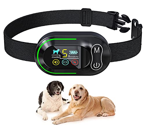 Mageloly Bark Collar for Large Medium Small Dogs with 5 Adjustable, Rechargeable Anti Barking Collar with Beep Shock