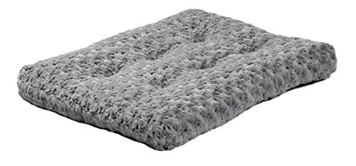 MidWest Homes for Pets Deluxe Dog Beds Super Plush Dog & Cat Beds Ideal for Dog Crates Machine Wash & Dryer Friendly, 1-Year Warranty, Gray, 24-Inch