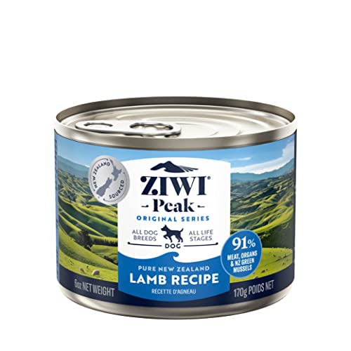 ZIWI Peak Canned Wet Dog Food – All Natural, High Protein, Grain Free, Limited Ingredient, with Superfoods (Lamb, Case of 12, 6oz Cans)