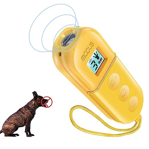 MODUS Ultrasonic Dog Barking Control Device,3 in 1 Dog Sonic Bark Deterrent with LED Light and Wrist Strap, Rechargeable Anti Barking Device, Barking Silencer for Dogs(Indoor & Outdoor)【New Version】