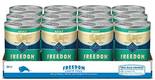 Blue Buffalo Freedom Grain Free Natural Adult Wet Dog Food, Lamb 12.5oz cans (Pack of 12)