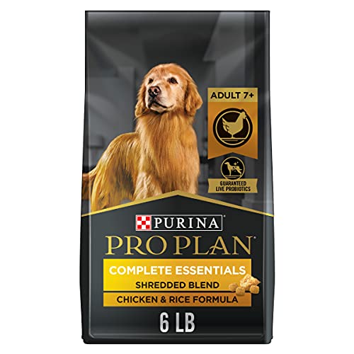 Purina Pro Plan Senior Dog Food With Probiotics for Dogs, Shredded Blend Chicken & Rice Formula – 6 lb. Bag