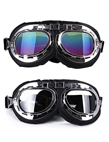 GabeFish Fashion Cool Aviator Polarized Dog Sunglasses Pets Stylish Motorcycle Swimming Goggle Clear/Colorful