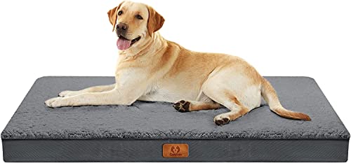 CozyLux Dog Bed for Large Dogs, Big Orthopedic Egg Crate Foam Dog Pad with Removable Washable Cover, Pet Bed Mat Suitable for Dogs Up to 65lbs