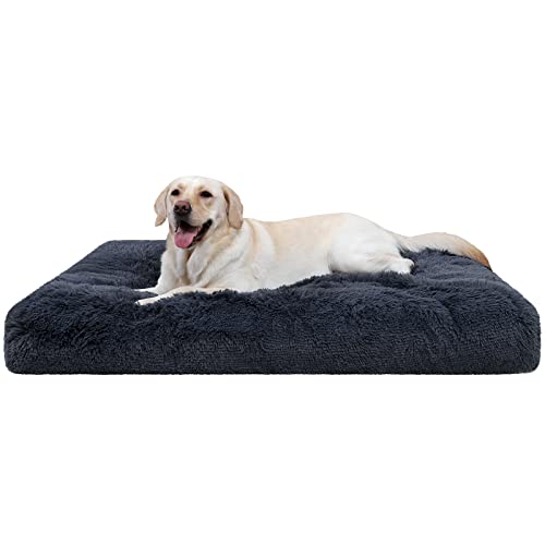 CHAMPETS Washable Dog Bed for Crate 35″X23″,Large Dog Bed Washable for Small,Medium,Large,Extra Large Dogs Cats Pet,Waterproof Dog Beds for Large Dogs with Washable Cover,Crate Pet Bed for Large Dogs