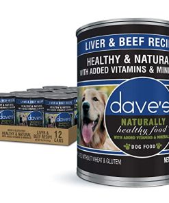 Dave’s Pet Food Wet Dog Food (Liver & Beef), Made in USA Naturally Healthy Canned Dog Food, Added Vitamins & Minerals, Wheat & Gluten-Free, 13.2 oz Cans (Case of 12)