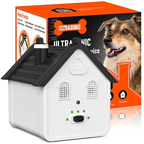 Anti Barking Device, 3 Levels Ultrasonic Dog Barking Control Devices & Dog Behavior Training Tools, 50 FT Outdoor Waterproof Bark Box for Dog All Size