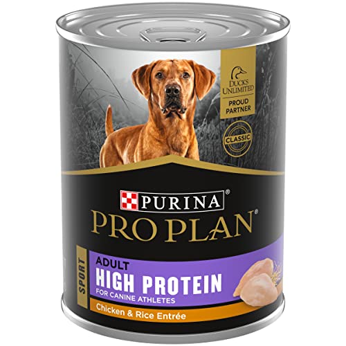 Purina Pro Plan Sport High Protein Chicken & Rice Entrée Wet Dog Food – (12) 13 Oz. Cans