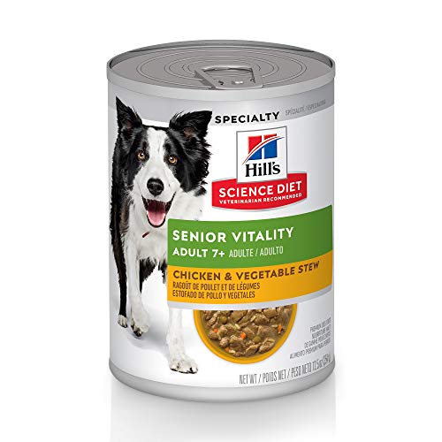 Hill’s Science Diet Adult 7+ Senior Vitality Wet Dog Food, Chicken & Vegetable Stew, 12.5 oz. Cans, 12-Pack