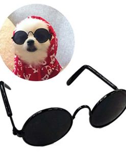 Stock Show Funny Cute Dog Cat Retro Fashion Sunglasses Mosaic Glasses Transparent Eye-wear Protection Puppy Cat Teacher Bachelor Cosplay Glasses Pet Photos Props for Small Dog Cat, Black