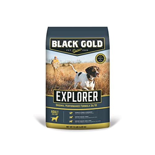 Black Gold Explorer Dry Dog Food for Adult Dogs, Original Performance 26/18 Formula, 15 lb Bag