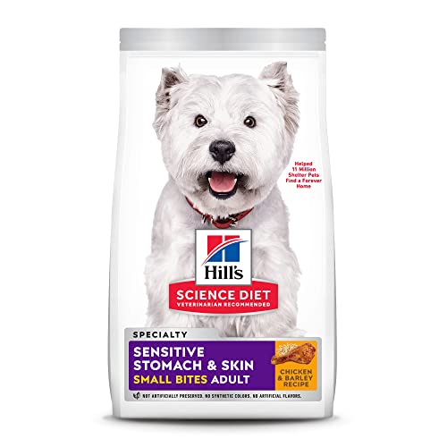 Hill’s Science Diet Adult Sensitive Stomach and Skin Small Bites Dry Dog Food, Chicken & Barley Recipe, 15 lb. Bag