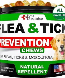 Flea and Tick Prevention for Dogs Chewables – All Natural Dog Flea & Tick Control – Flea and Tick Chews for Dogs – Oral Flea Pills for Dogs Supplement – All Breeds and Ages – Made in USA