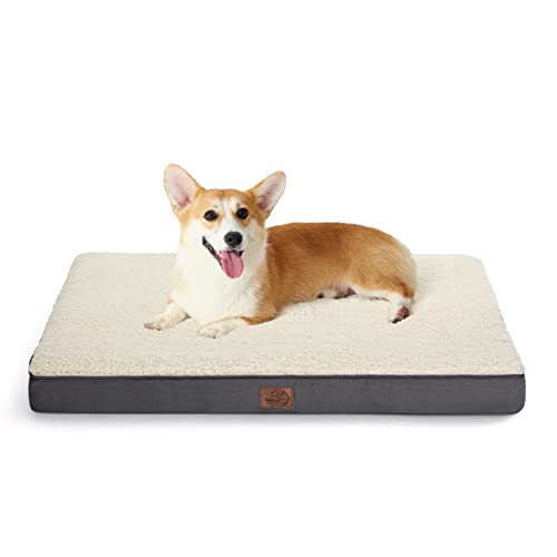 Bedsure Medium Dog Bed for Medium Dogs – Orthopedic Dog Beds with Removable Washable Cover, Egg Crate Foam Pet Bed Mat, Suitable for Dogs Up to 35lbs