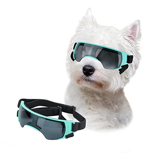 Lesypet Dog Sunglasses Small Breed, Dog Goggles for Small Dogs Windproof Anti-UV Glasses for Dogs Outdoor Eye Protection, Blue