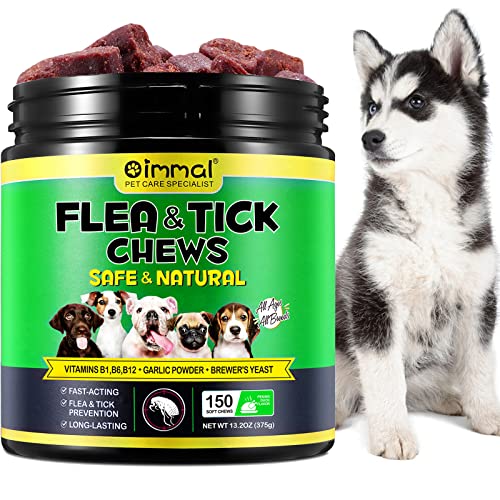 Flea and Tick Prevention for Dogs Chewable Flea and Ticks Treats, 150PCS Dog Flea & Tick Prevention Control Supplement, Flea and Tick Chews for Dogs, Oral Flea Pills for Dogs (Peking Duck Flavor)