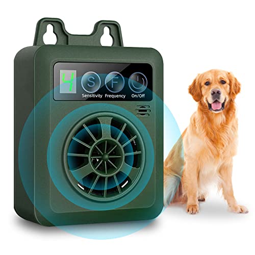 OYNUPIKR Anti Bark Device for Dogs, Rechargeable Ultrasonic Dog Barking Control Device with Adjustable 4 Frequency and Sensitivity, Waterproof Bark Control Device Indoor/Outdoor, Up to 50 Ft (Green)