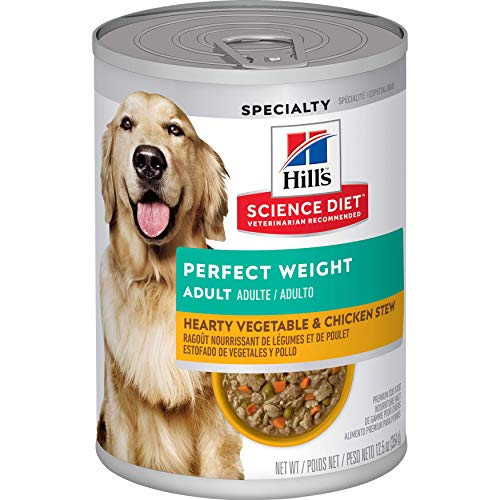 Hill’s Science Diet Wet Dog Food, Adult, Perfect for Weight Management, Hearty Vegetable & Chicken Stew Recipe, 12.5 oz Cans, 12-pack
