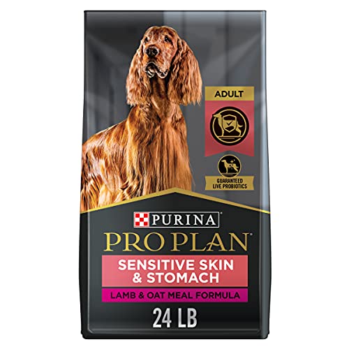 Purina Pro Plan Sensitive Skin and Sensitive Stomach Dog Food With Probiotics for Dogs, Lamb & Oat Meal Formula – 24 Lb. Bag