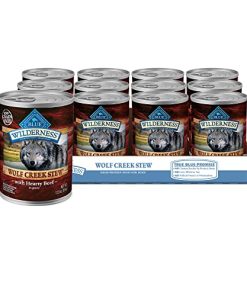 Blue Buffalo Wilderness Wolf Creek Stew High Protein, Natural Wet Dog Food, Hearty Beef Stew in gravy 12.5-oz cans (Pack of 12)