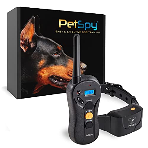 PetSpy P620 Dog Training Shock Collar for Dogs with Vibration, Electric Shock, Beep; Rechargeable and Waterproof Remote Trainer E-Collar – 10-140 lbs